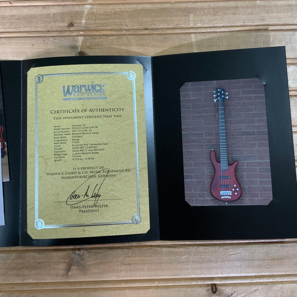 Warwick Pro Series Streamer LX 5 String Electric Bass - Burgundy Red Transparent Satin