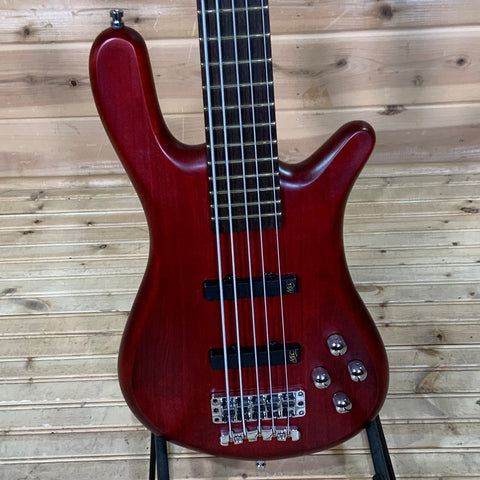Warwick Pro Series Streamer LX 5 String Electric Bass - Burgundy Red Transparent Satin
