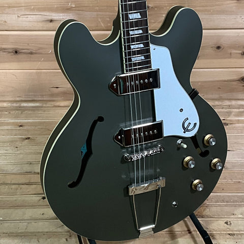 Epiphone Casino Worn Electric Guitar - Worn Olive Drab - Huber