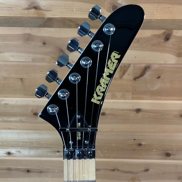 Kramer Baretta Custom Graphics “Hot Rod” Electric Guitar - Blue Sparkle with Flames