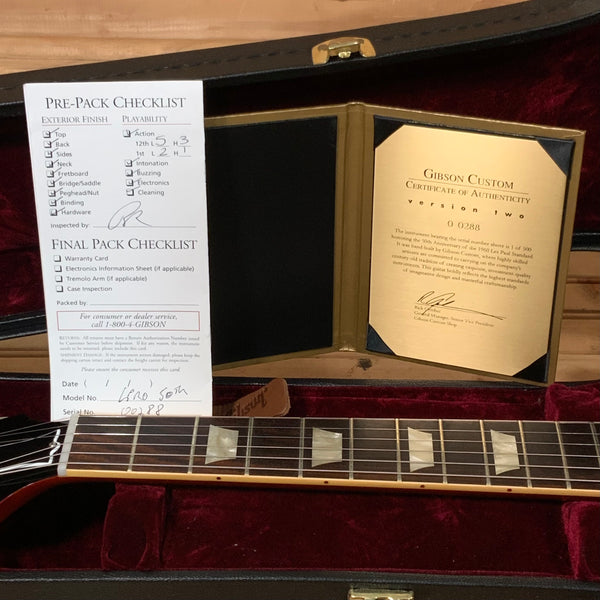 Gibson Custom Shop 2010 50th Anniversary 1960 Les Paul Standard Reissue V2 Gold Book Electric Guitar USED - Cherry Sunburst