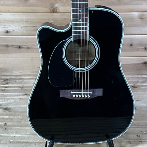Takamine EF341DX Left Handed Acoustic Guitar - Black