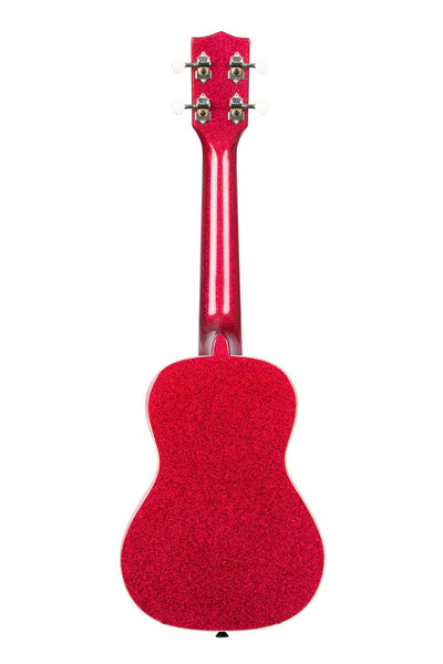 Kala Sparkle Concert Ukulele - Ritzy Red Sparkle