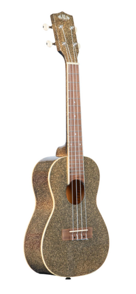 Kala Sparkle Concert Ukulele - Stardust Gold Sparkle