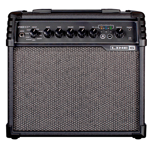 Line 6 Spider V 20 MKII 20W 1x8 Guitar Combo Amplifier- Black