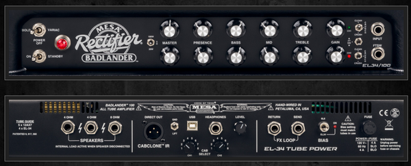 Mesa Boogie Badlander 100-watt Tube Guitar Amplifier Head - Black