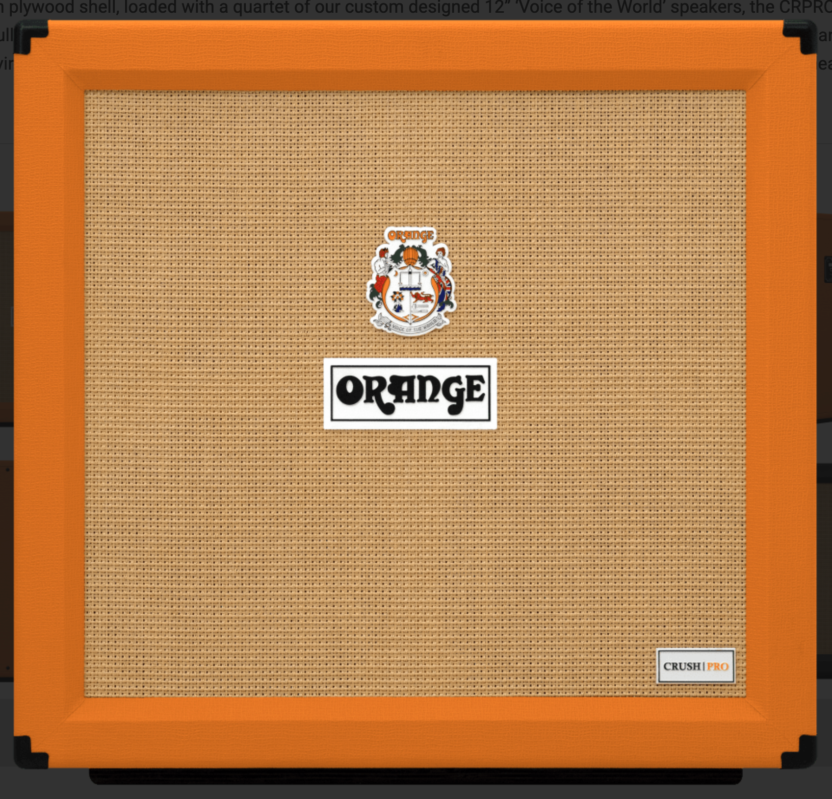 Orange Crush Pro 412 Guitar Amplifier Cabinet - Huber Breese Music Orange Crush Pro 412 Guitar Amplifier Cabinet - Huber Breese Music