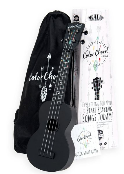 Kala Learn to Play Color Chord Soprano Ukulele - Black Composite