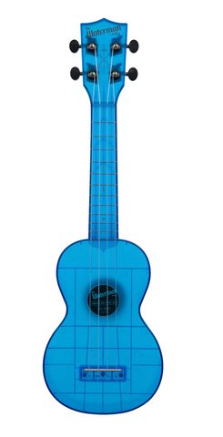 Kala Waterman Transparent Sea Glass Soprano Ukulele - Cobalt Blue