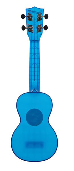 Kala Waterman Transparent Sea Glass Soprano Ukulele - Cobalt Blue