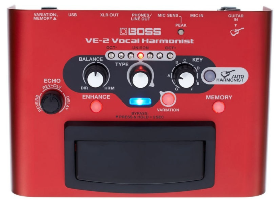 Boss VE-2 Vocal Harmonist Multi-Effects Pedal